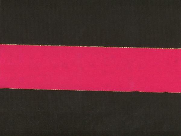 Wired Ribbon |   2.75 Inch Wired Everyday Ribbon With Gold Edges, Hot Pink (3 Yards) Ribbon Wired Ribbon