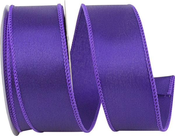 Wired Ribbon |   1.5 Inch Purple Satin Ribbon With Wired Edges, 10 Yard Spool (1 Spool) Ribbon Wired Ribbon