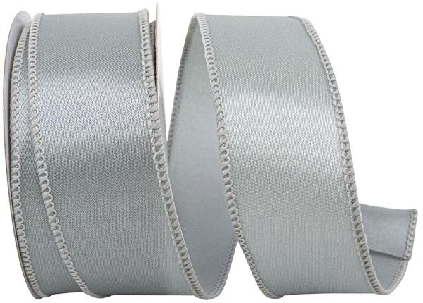 Wired Ribbon |   1.5 Inch Silver Satin Ribbon With Wired Edges, 10 Yard Spool (1 Spool) Ribbon Wired Ribbon