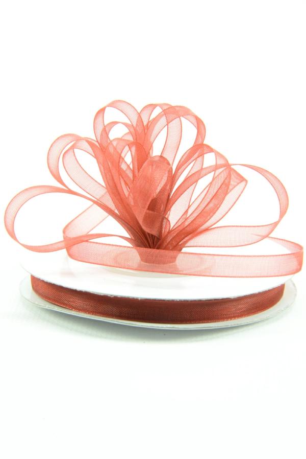 Organza Ribbon |   Organza Ribbon , Rust, 3/8 Inch X 25 Yards (1 Spool) Organza Ribbon Organza Ribbon