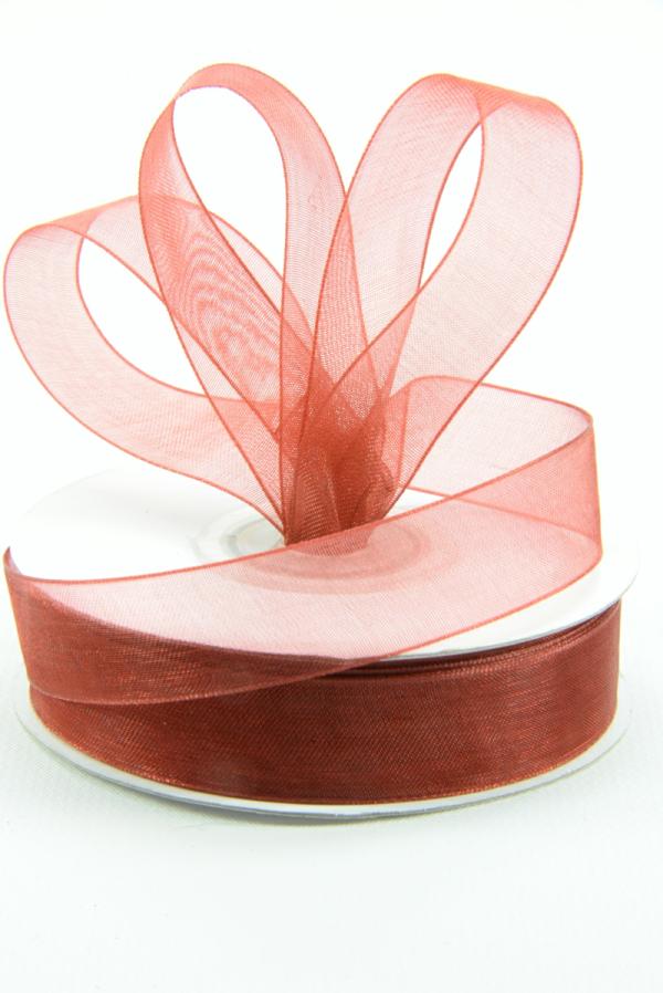 Organza Ribbon |   Organza Ribbon , Rust, 5/8 Inch X 25 Yards (1 Spool) Organza Ribbon Organza Ribbon