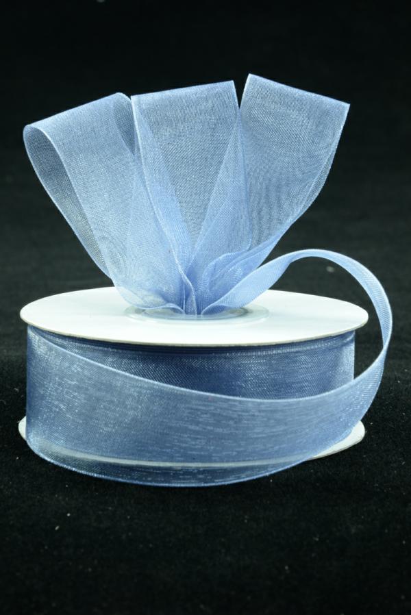 Organza Ribbon |   Organza Ribbon , Smoke Blue, 7/8 Inch X 25 Yards (1 Spool) Organza Ribbon Organza Ribbon