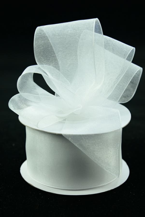 Organza Ribbon |   Organza Ribbon , White, 1.5 Inch X 25 Yards (1 Spool) Organza Ribbon Organza Ribbon