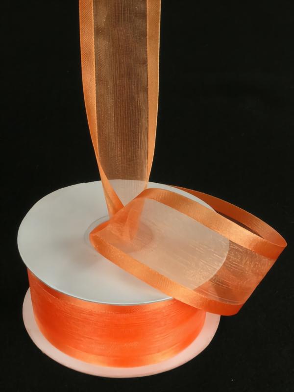 Organza Ribbon With Satin Edge |   Organza Ribbon With Satin Edge , Orange, 5/8 Inch X 25 Yards (1 Spool) Organza Ribbon With Satin Edge Organza Ribbon With Satin Edge