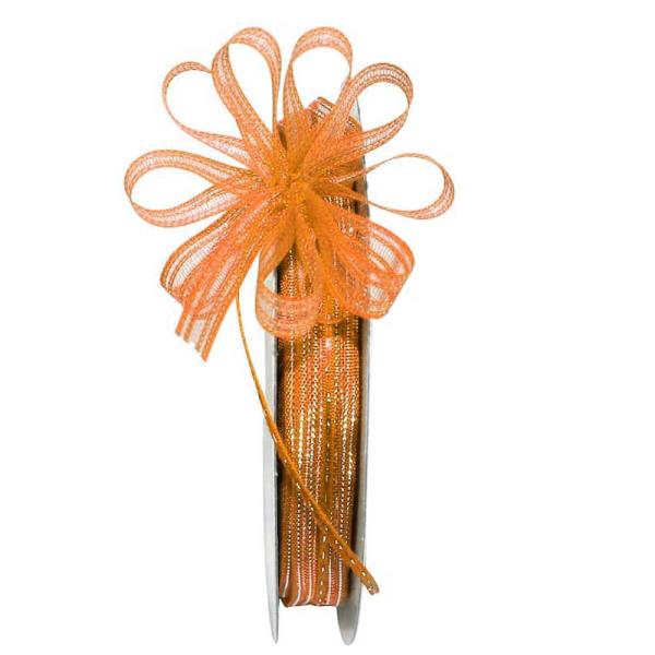 Pull Bow Ribbon |   Pull Bow Ribbon, Orange / Gold, 3/8" X 25 Yards (1 Spool) Pull Bow Ribbon Pull Bow Ribbon